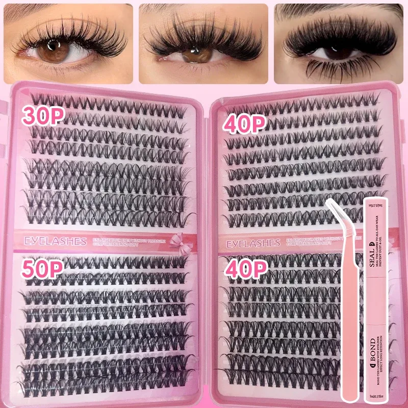DIY Manga Spiky Cluster Lash Extensions Přirozený mega objem Individuální předřezané segmentované řasy pro domácí líčení očí — image 3