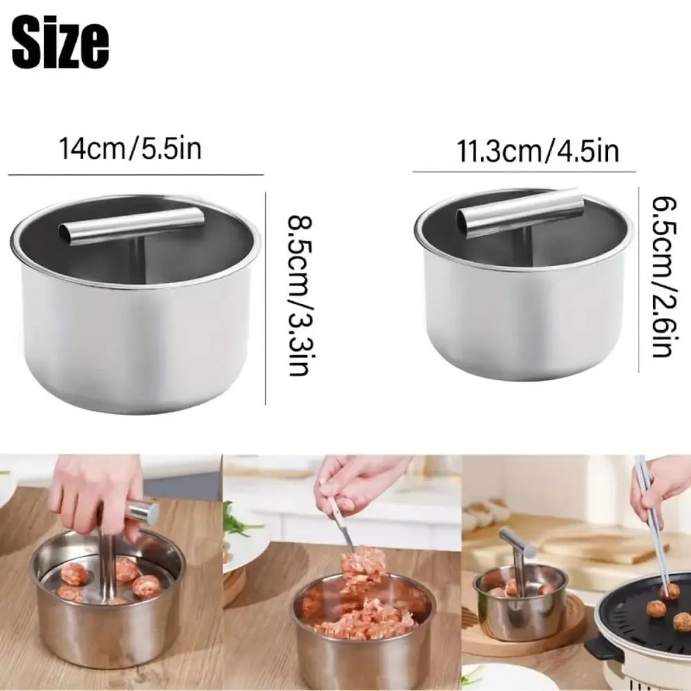 Edelstahl-Handpresse, Fleischbällchen-Maker, effizientes kreatives Fleischbällchen-Maker-Werkzeug, manuell, schnell und einfach selbstgemachte Fleischbällchen — image 6