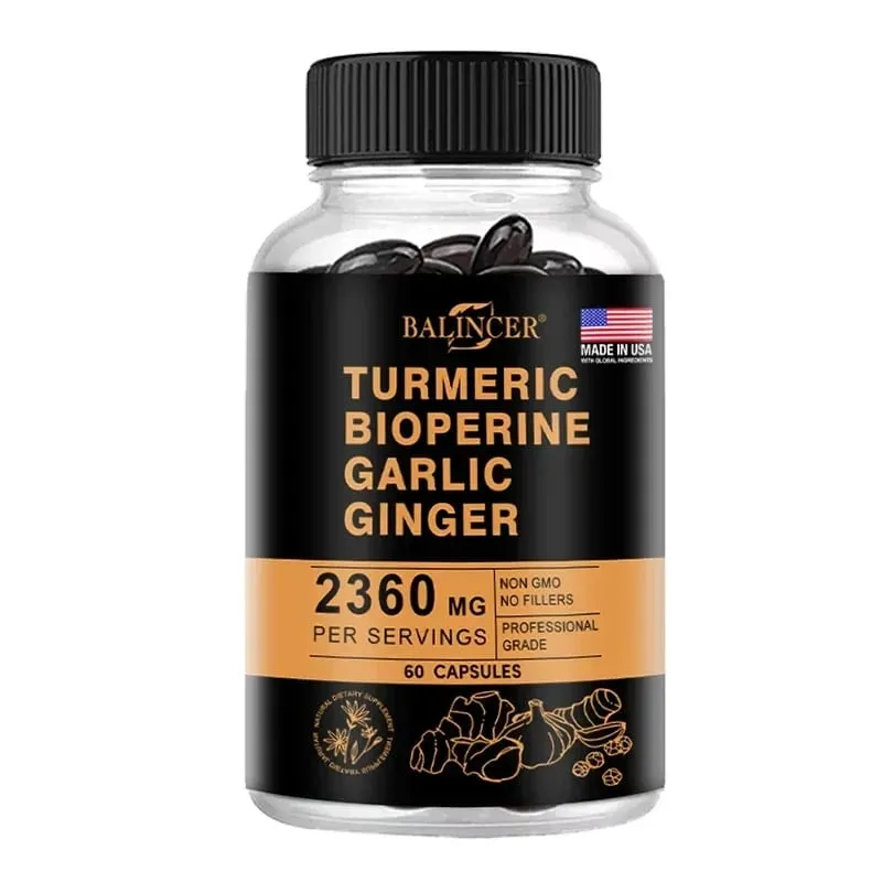 Kurkuma-Ingwer-Ergänzungsmittel, Piperin 2360 mg, unterstützt die Gesundheit des Verdauungssystems und des Immunsystems, verbessert Entzündungen und fördert die Gesundheit der Gelenke — image 10