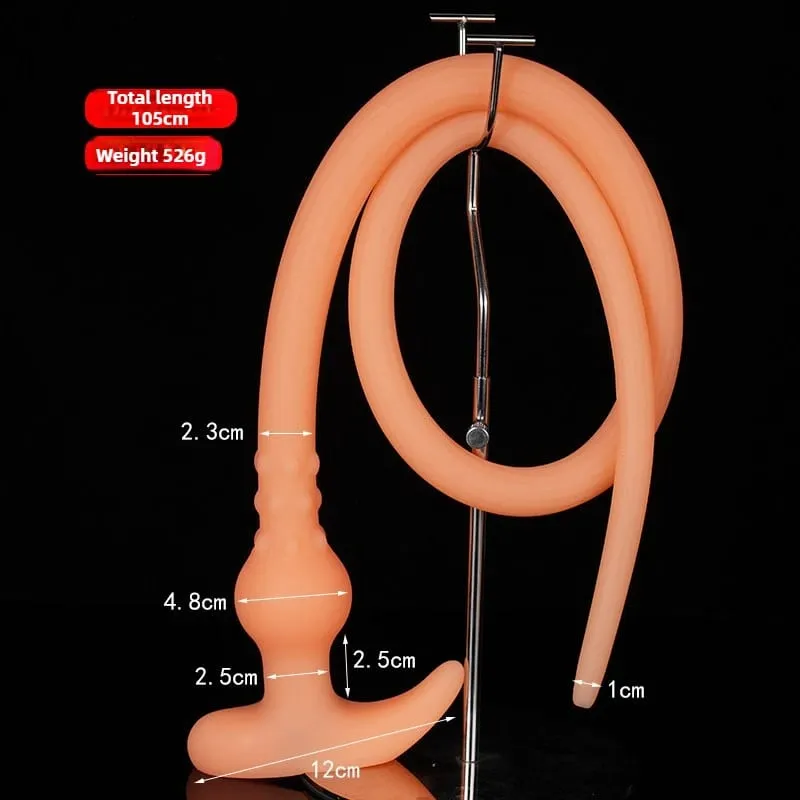 105CM Lange Anal Plug Tragbare Silikon Buttplug Hohl Anus Vagina Reiniger Dilatator Sex Spielzeug Für Frauen Männer Homosexuell Prostata massager