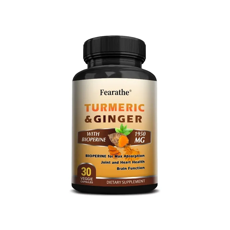 Capsule di curcuma biologica da 1500 mg con zenzero e pepe nero che supportano il sistema digestivo e immunitario dei muscoli articolari e il benessere — image 8