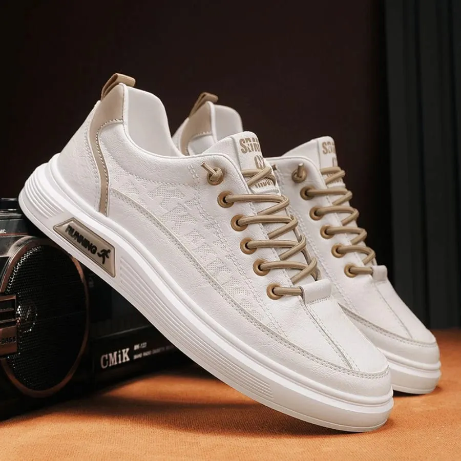 Scarpe basse da uomo alla moda in tinta unita, comode sneakers casual durevoli antiscivolo adatte per le attività all'aperto da uomo — image 4