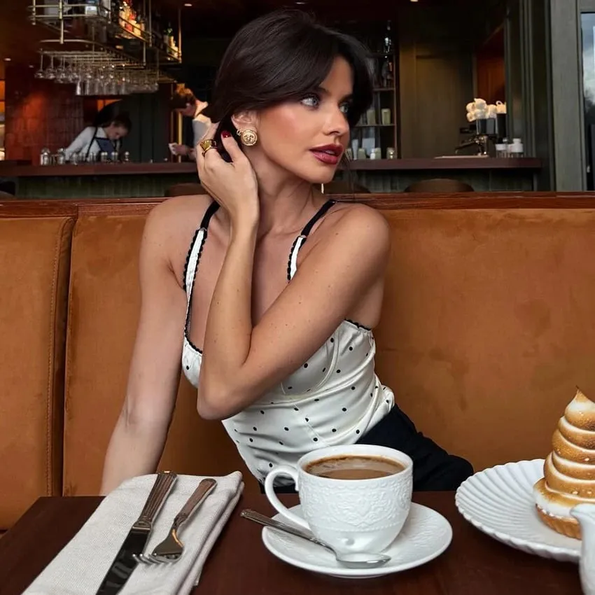 Linad – débardeur Sexy dos nu à pois, élégant, bretelles Spaghetti en dentelle, Camis Street Chic, gilet sans manches pour femme, été 2025 — image 4