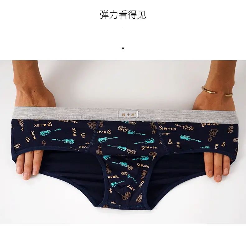 Intimo da uomo in cotone Slip taglie forti Mutande sexy Slip traspiranti Bikini Pantaloncini con stampa gay Cueca Mutandine maschili — image 5