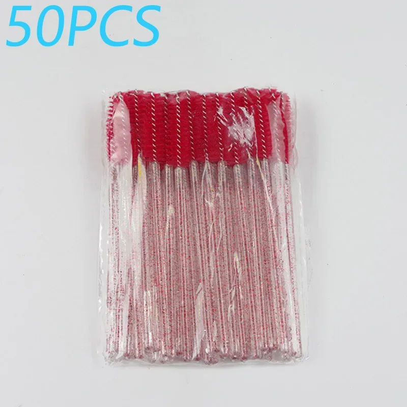 50 stk krystalstang engangsøjenvippebørster Øjenvippekam Øjenbrynskam Øjenvippekrølle Spiral Bærbar makeupbørste til flere formål — image 10