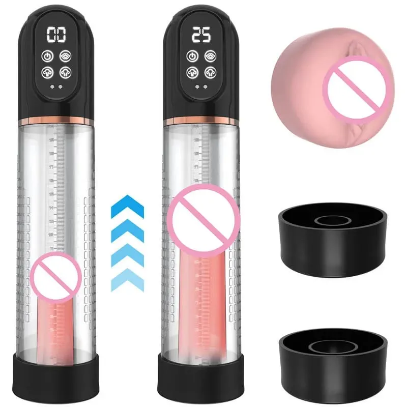 Pompa elettrica per il pene IPX7 Aspirazione impermeabile Estensore del pene Dick Enlarger Vuoto Ingrandimento del pene Masturbatore per gli uomini Giocattoli del sesso — image 5
