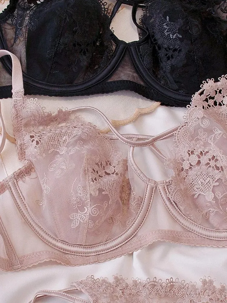 หรูหราภาษาฝรั่งเศสคำลูกไม้ Underwire CROSS Bra ชุดกระต่ายหูถ้วยหรูหราชุดชั้นในเซ็กซี่ผู้หญิงแฟลชขาย — image 5