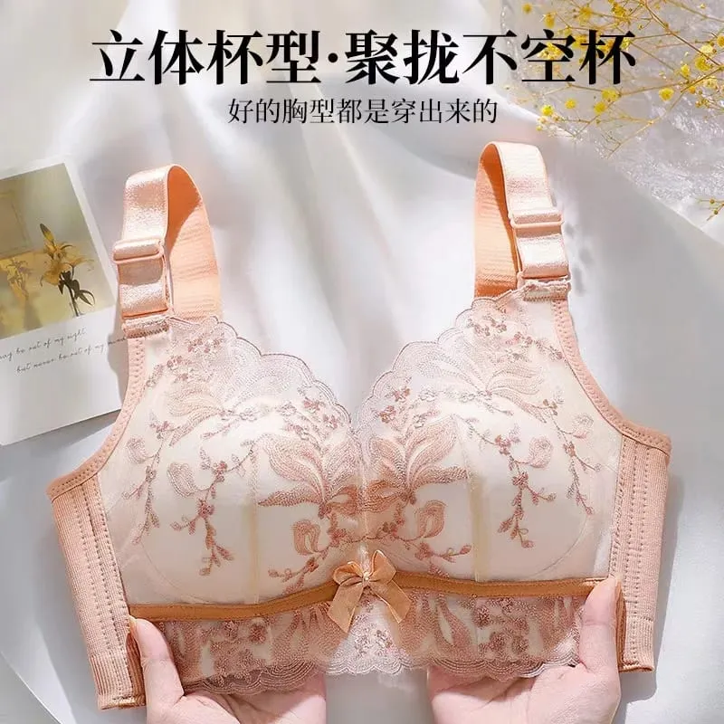 Sexy Spitzen-BH Push-Up Soft-BH Kleine Brust Sammeln Anti-Sagging Spitze Frauen Unterwäsche Verstellbare Dessous — image 3