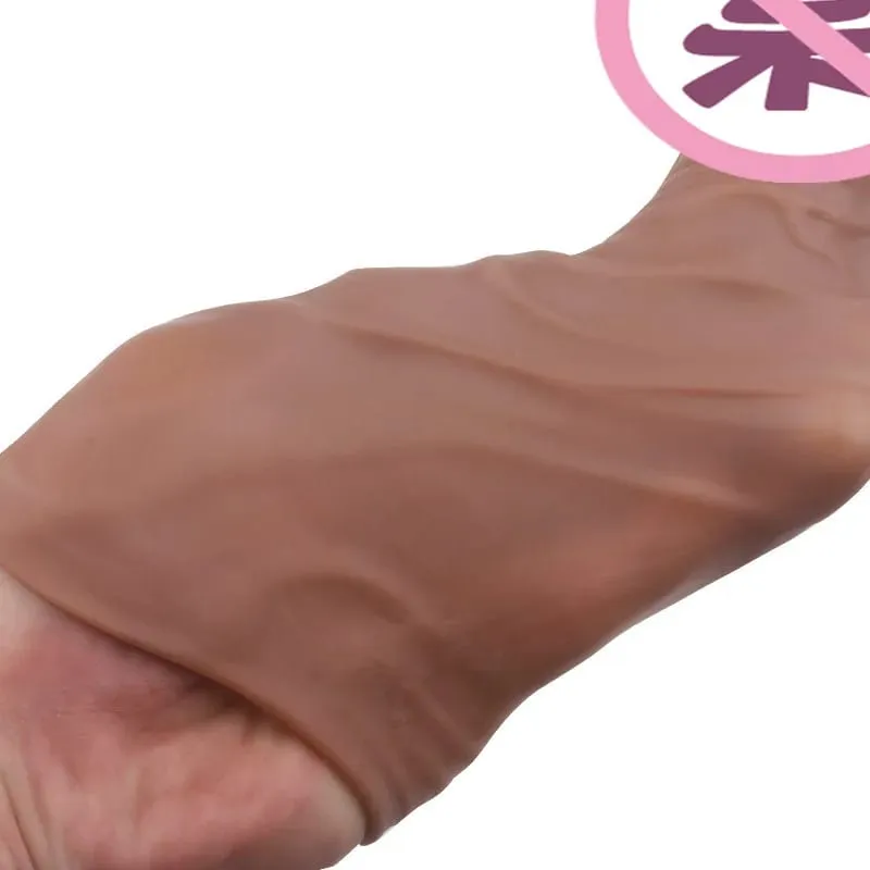 14/16/20 CENTIMETRI Realistico Manicotto Del Pene Extender Riutilizzabile Dildo Preservativo Eiaculazione di Ritardo Cazzo Allargamento Giocattoli Del Sesso per Gli Uomini — image 3