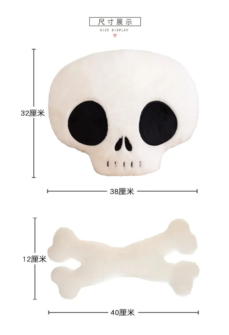 1pc Skulland & Crossbones Plush Pillow Halloween Home Decoration Toys Sofa Chair Cushion Doll — image 8