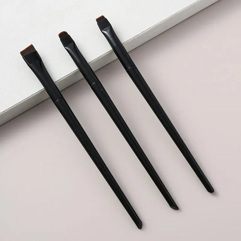 3 ชิ้น/เซ็ตใบมีดแปรงอายไลเนอร์แปรงคิ้วแบบพกพาแบน Fine Eye Liner Brow Contour แปรงแต่งหน้าแปรงแต่งหน้าชุด