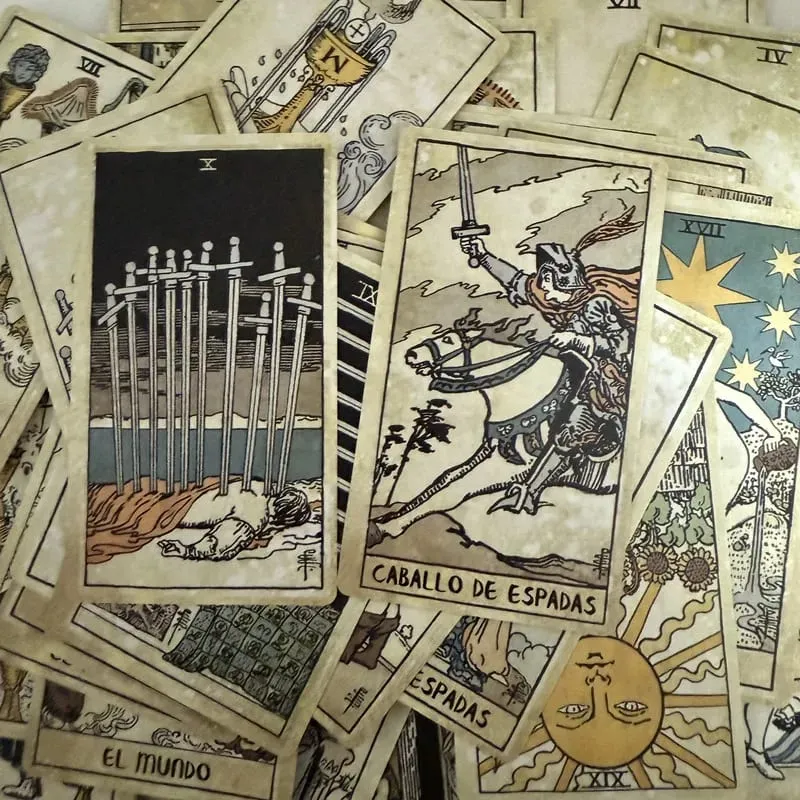 78ks Vintage tarotové karty Španělská edice Desková hra Věštění balíček pro začátečníky Oracle balíček — image 2
