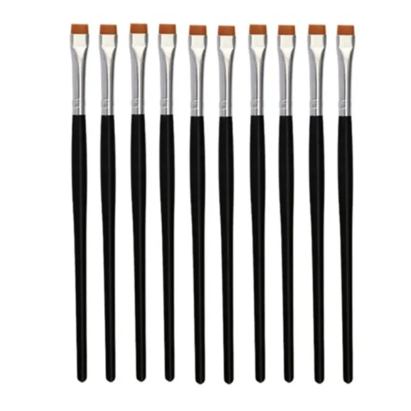 Commercio all'ingrosso 5/10/20PCS Pennello per sopracciglia piatto Sopracciglia ultrasottili Pennelli per trucco Pennello per eyeliner Sottile Eye Liner Brow Contour Brush Tools — image 8