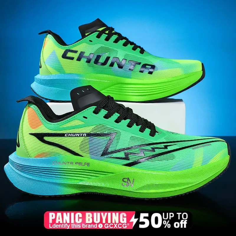 Chaussures de course légères et respirantes pour hommes et femmes, baskets Chunta confortables et antidérapantes en planche de carbone, spécialité de sport Marathon
