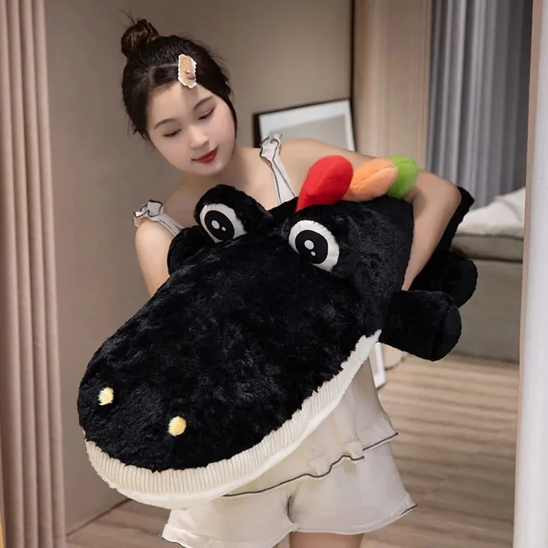 55/75cm sevimli yalan söyleyen timsah peluş yastık eğilimli duruş timsah dolması yastık çekyat şekerleme peluş oyuncak ev dekor hediye — image 7