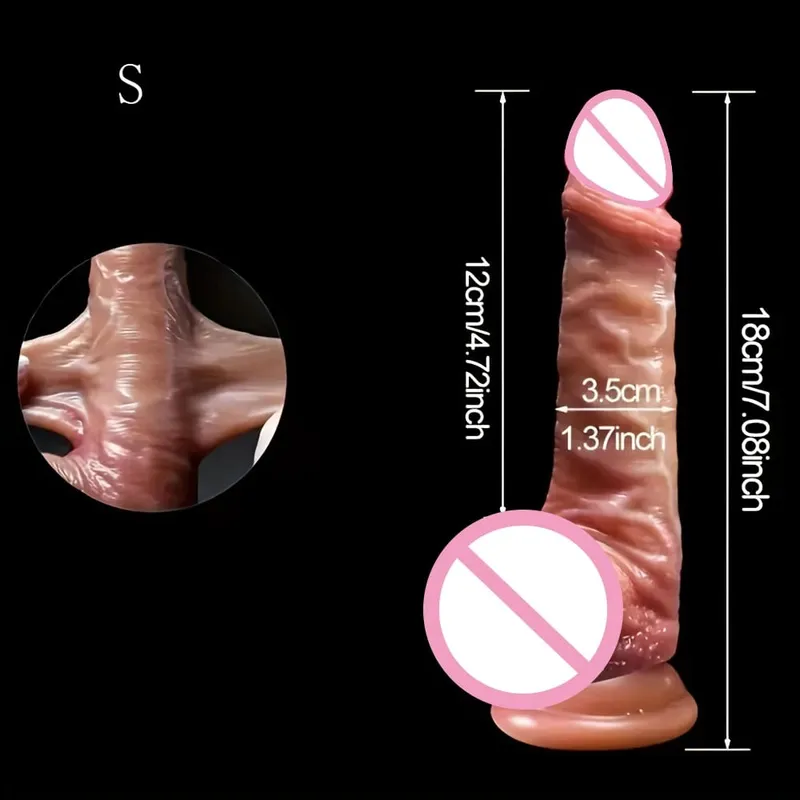 Skin Sliding Forhud Dildo med rigtige testikler strapon Realistiske Dildoer til Kvinder Mænd Lesbisk Anal Pik Voksen Sexlegetøj Penis 18