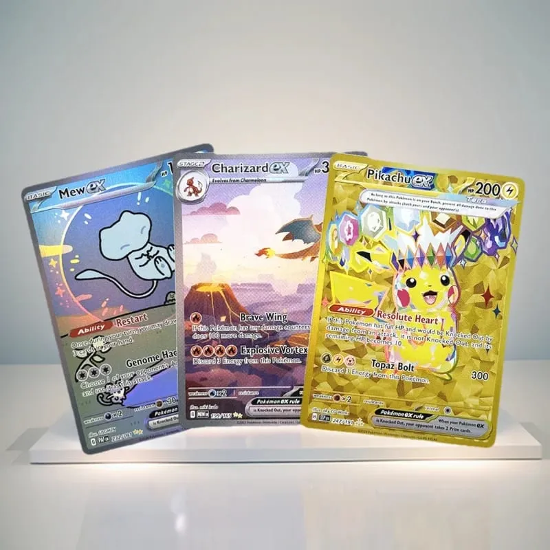 Folien-PKM-Einzelkarten, Pikachu Charizard EX, Bubble Mew, seltene Sammelkarten, PTCG-Regenbogen-Ersatzkarten — image 1