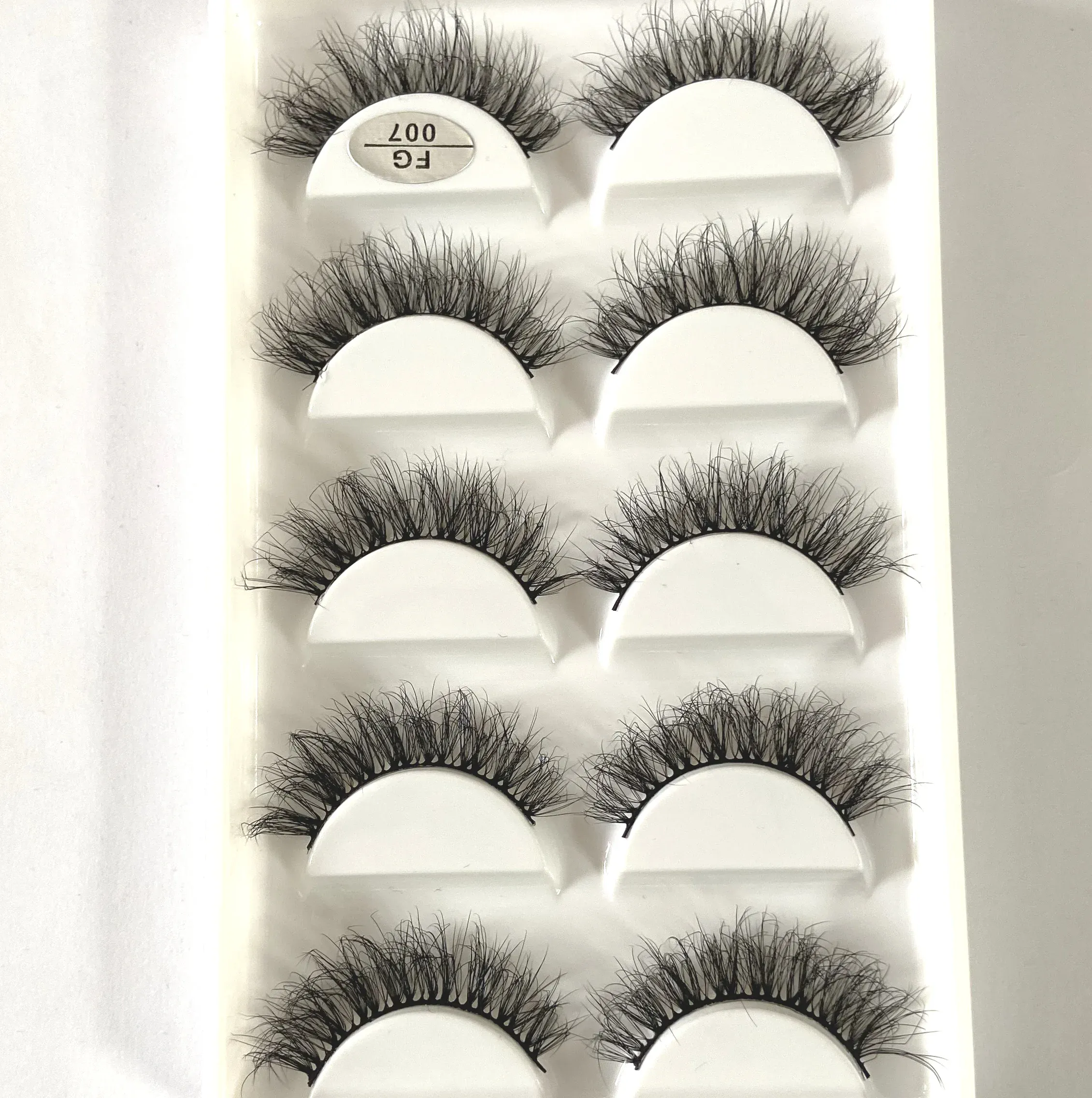 5 Pasang Bulu Mata Mink Buatan Tangan Bulu Mata Palsu Pendek Lebat Asli Bulu Mata Berantakan Panjang Bulu Mata Makeup Peringkat Boleh Diguna Semula — image 3