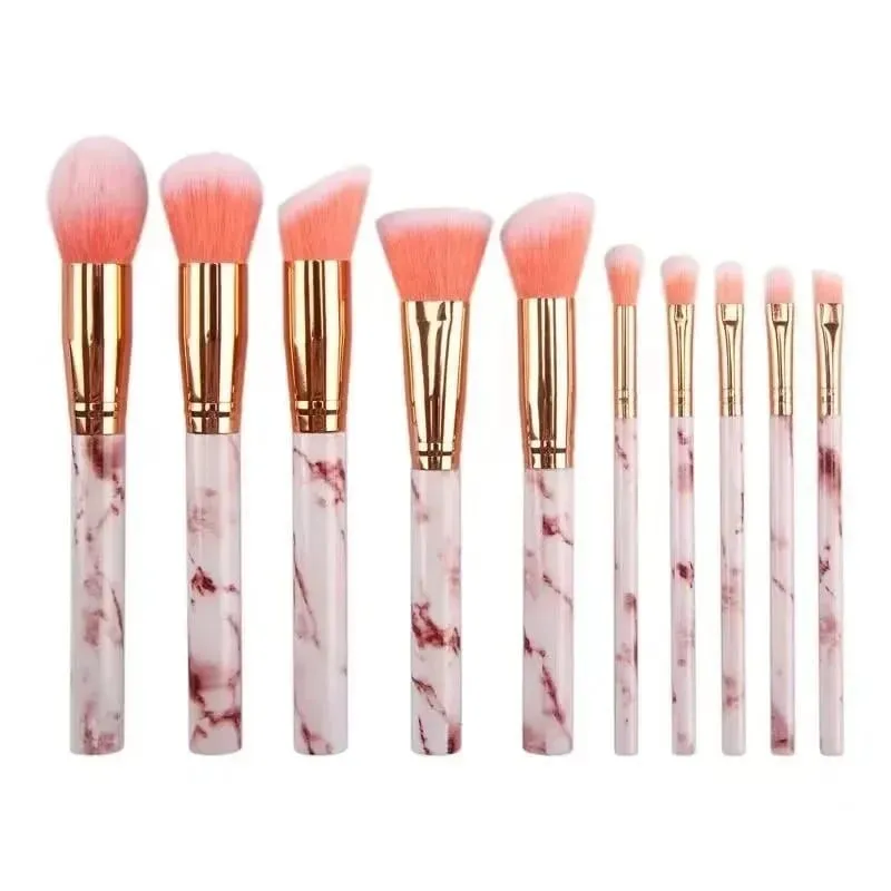10/20Pc Marmorizzazione Maniglia Pennelli Trucco Set Fondotinta in polvere Ombretto Lip Blush Make Up Set di pennelli Kit di strumenti di bellezza professionali