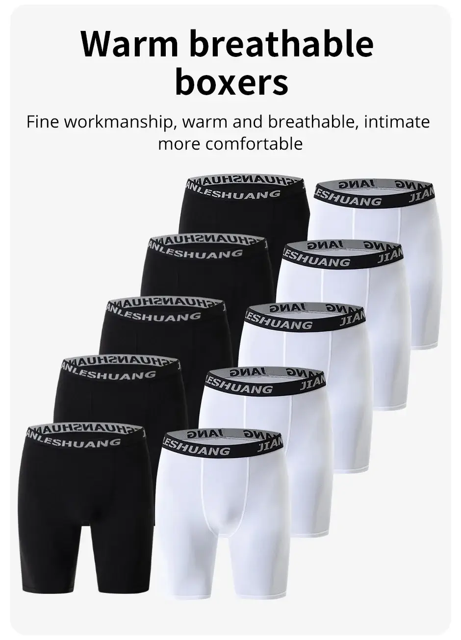 1/5 Pcs Men's Black And White Classic Cycling Long Underwear Multi-size Running Fitness Comprehensive Training Shorts Teenagers — image 4