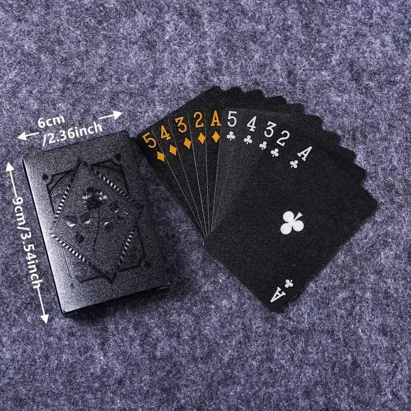 1PcsColor Schwarz Gold Spielkarte Spiel Karte Gruppe Wasserdicht Poker Anzug Magie Dmagic Paket Brettspiel Sammlung Unterhaltung — image 4