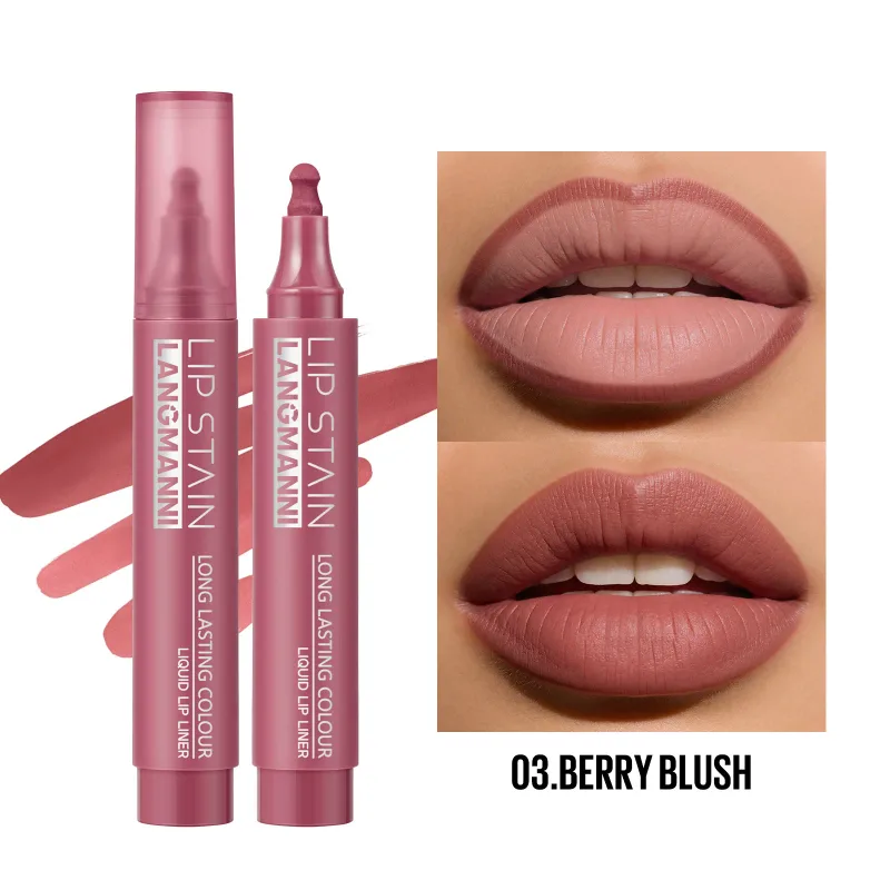 Lip Stain Liquid Lip Liner Marker Pen Long Lasting Waterproof Matte Lip Tint Highly Pigmented Nude Lip Contour Makeup For Women