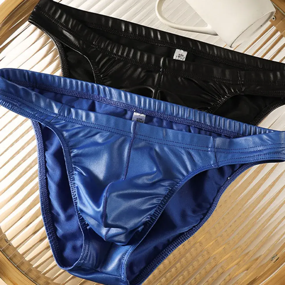 Wasserdichte Männer Slips Glänzend Tanga Seidig Glatte Unterhose Low-taille Männer Unterwäsche Taille Ausbuchtung Beutel Dessous Höschen Unterhose — image 7