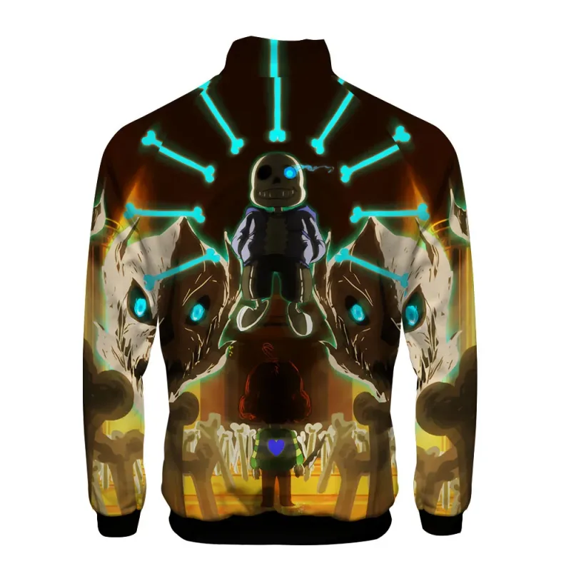 Sang Trọng Phổ Biến Sans Undertale 3D In Hình Dây Kéo Áo Raglan Áo Gió Bé Trai/Bé Gái Thoải Mái Cổ Đứng Áo Áo Khoác — image 11