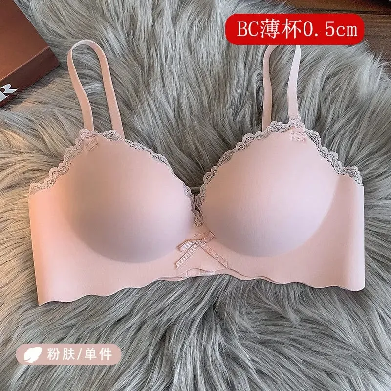 セクシーDrahtloses, nahtloses BH-Set für Damen, einteiliger Push-Up-Büstenhalter, kleine Brust, seitliche Unterstützung, Anti-Sag, weiche Damenunterwäsche — image 9