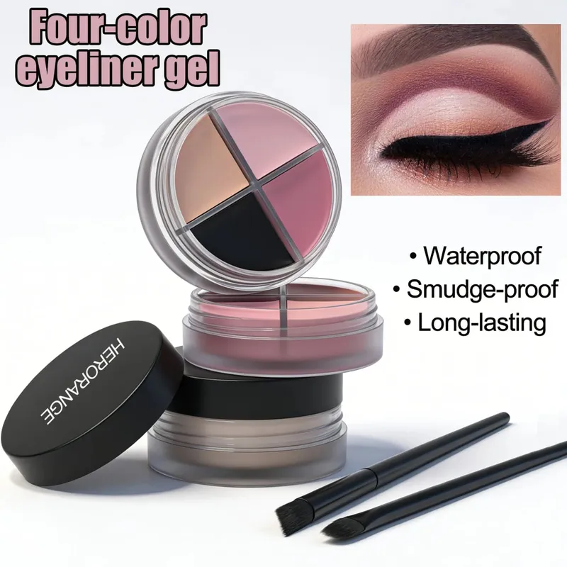 Kit crema eyeliner a prova di sbavature Herorange Trucco occhi multiuso per principianti