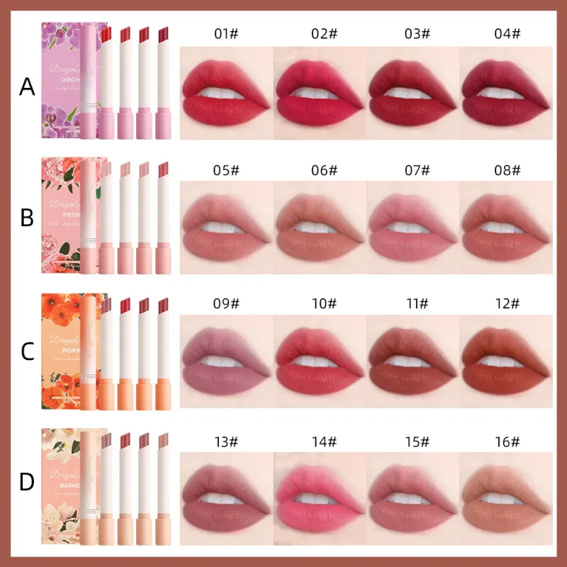 Cigarette Lipstick Set 4pc Velvet Matte Lip Gloss Waterproof Long Lasting Smoke Lip Stick Sexy Red Lip Tint Charming Lips Makeup — image 6