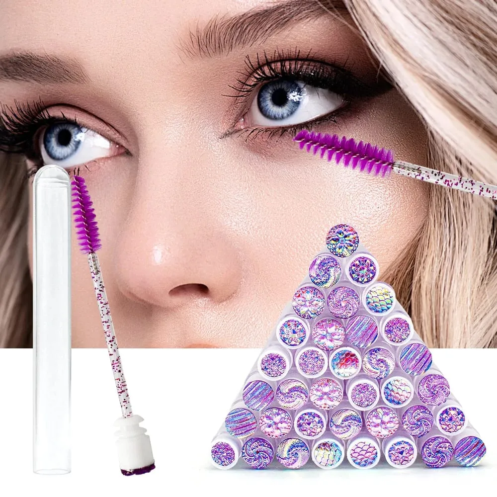 10/50Pcs Disposable Eyelash แปรงขนตาแบบใช้ซ้ำได้แปรงหลอดมาสคาร่าหลอดฝุ่น Lash Spoolies เก็บเครื่องมือแต่งหน้า — image 2