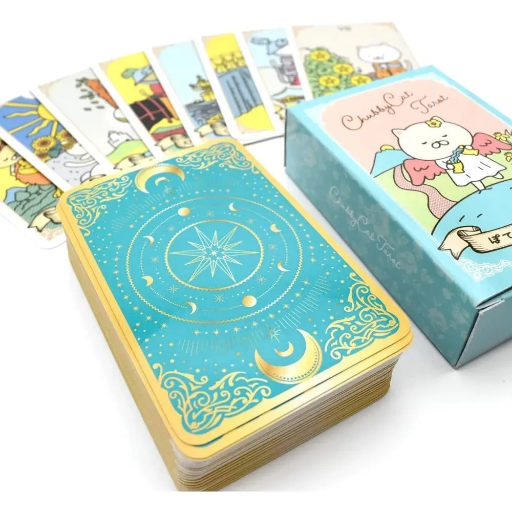 97x63 มม. Potenko Tarot 78 การ์ดไพ่ทาโรต์แมวน่ารักน่ารักสำรับสำหรับผู้เริ่มต้นขนาดพกพา — image 3