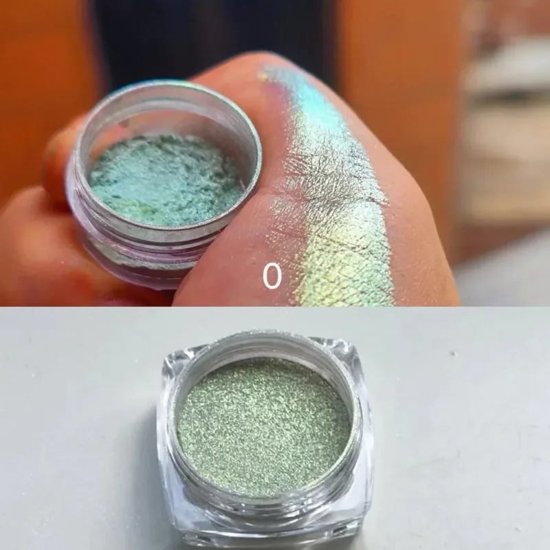 Ombretto glitterato in polvere a lunga durata Chrome Chameleon Ombretto olografico in polvere Pigmento Trucco per occhi per cosmetici da donna — image 12