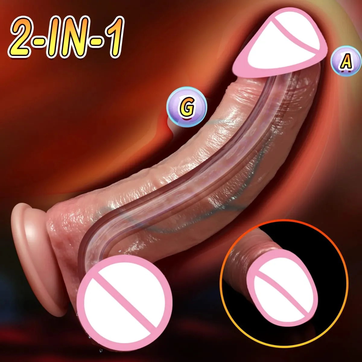 2 en 1 consolador súper realista pene deslizante prepucio eyaculación Miembro grande penetración Anal masturbación femenina Sexy juguetes sexuales para adultos