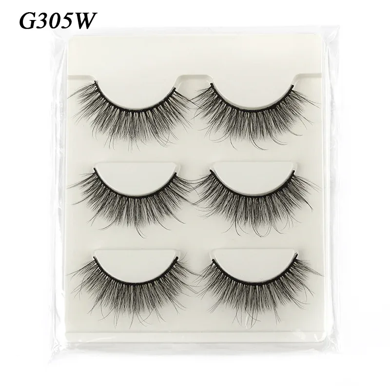 Faux Cils 3 paires de Faux Cils naturels longs en vison 3D, doux, moelleux, vaporeux, faits à la main, outils de maquillage pour les yeux, Maquiagem — image 29