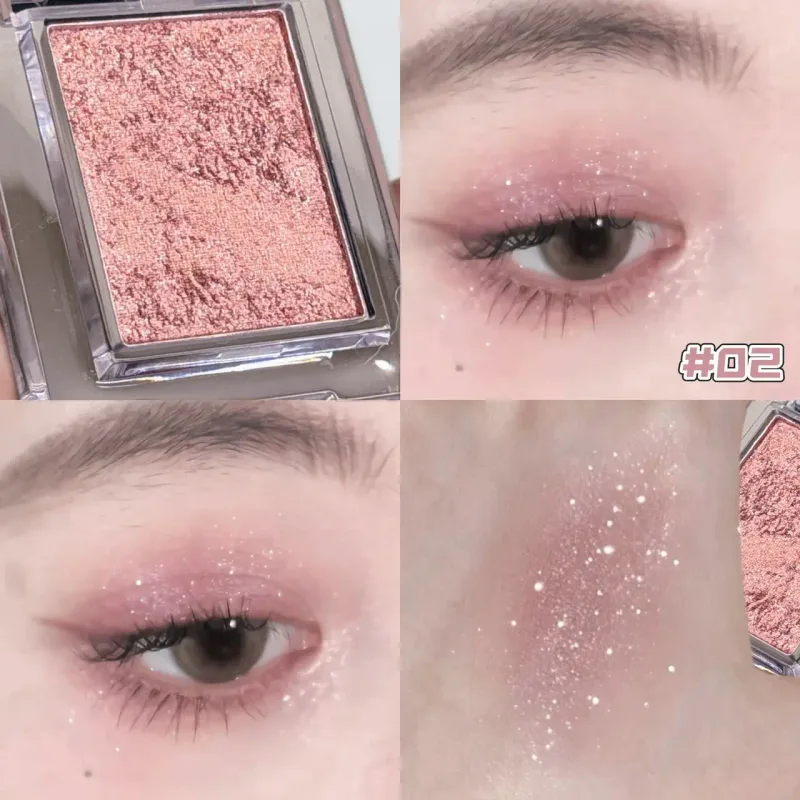 Monokrom blå metallisk øjenskygge diamant glitter grøn øjenskygge highlighter palet funklende perleskinnende lilla øjenmakeup — image 11