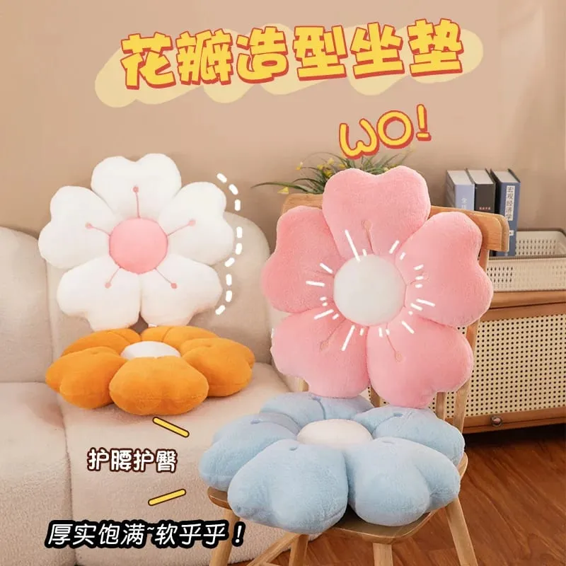 Bantal Mewah Berbentuk Bunga Daisy yang Selesa - Pad Hiasan Comel untuk Katil dan Sofa Fabrik Poliester Lembut — image 2