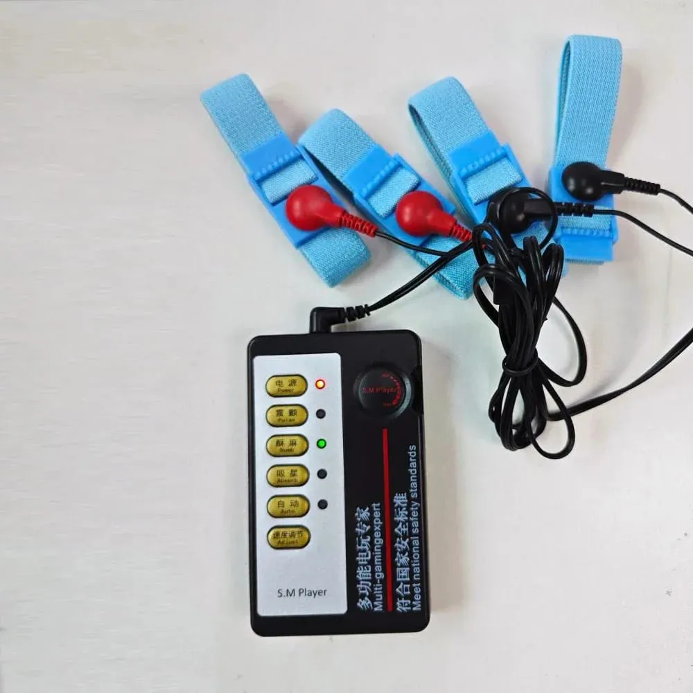 Fibres conductrices de choc électrique, anneau de pénis, extension de thérapie, Massage e-stim, Kit de produits sexuels BDSM Gay pour hommes, Masturbation — image 6