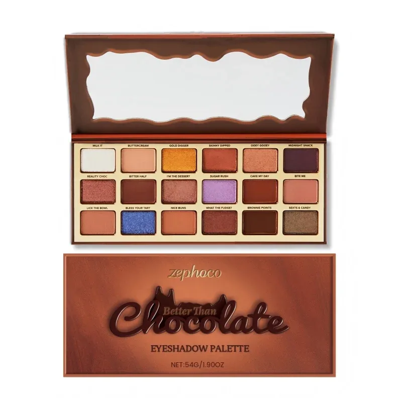 Palette de fards à paupières Style chocolat, 18 couleurs, reflets colorés de la terre, ton froid, pigmenté longue durée, maquillage pour les yeux