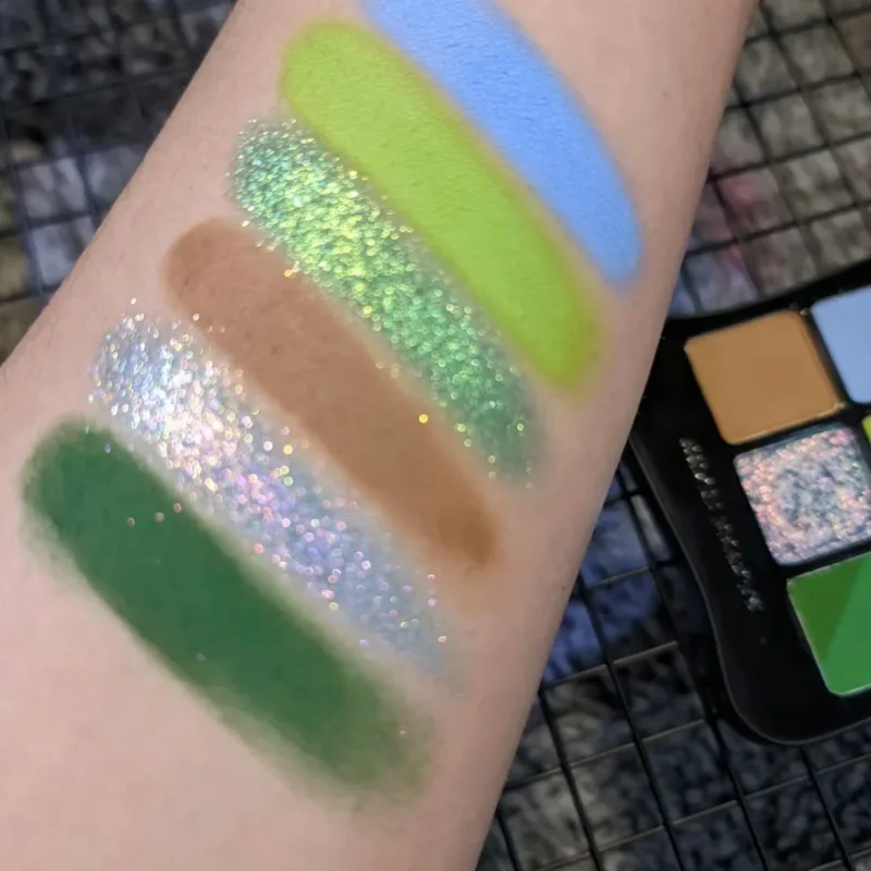 6 Color Eyeshadow Platte Green Matte Chameleon Shimmer Glitter High Pigmentated Eye Shadow Gothic Eyemakeup — image 7