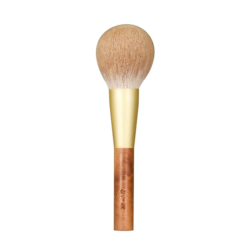 Pennelli per trucco professionali fatti a mano WJ02 Pennello per cipria rotondo morbido vintage in volpe di neve Pennello per cipria con manico in legno Yakusugi