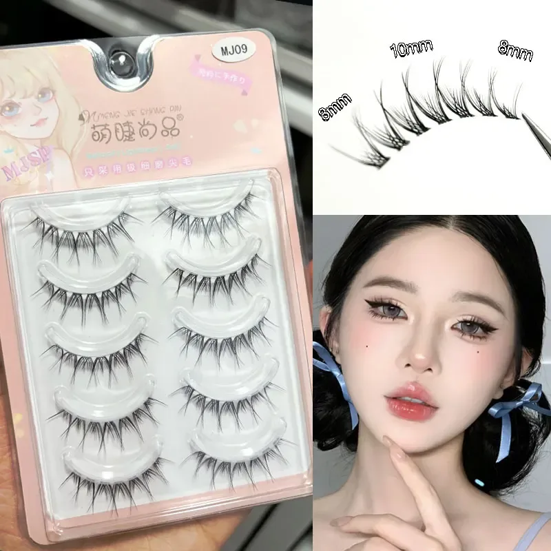 Faux-cils naturels à tige transparente fine, cils Manga, fournitures de cils novices, bâton de maquillage coréen — image 7