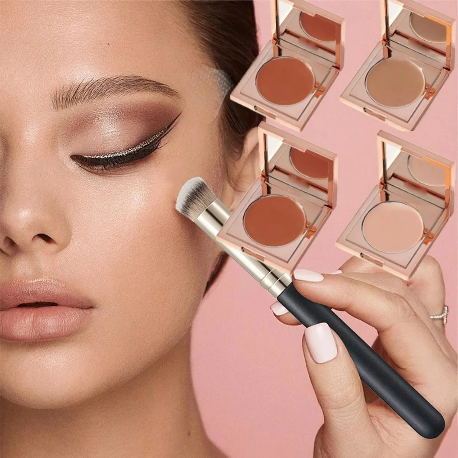 1-3 Stück Foundation Concealer Pinsel Premium Contour Rouge Pinsel Flawless Under Eye Dense Face Make-up Pinsel zum Verblenden — image 5