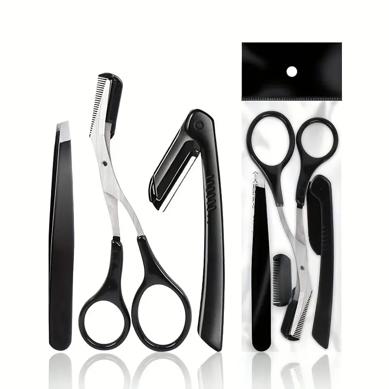 Ensemble de tondeuses à sourcils, ciseaux, pincettes, rasoir, grattage, peigne à sourcils, pince à sourcils, outils de maquillage, 3/4/5/11/12 pièces
