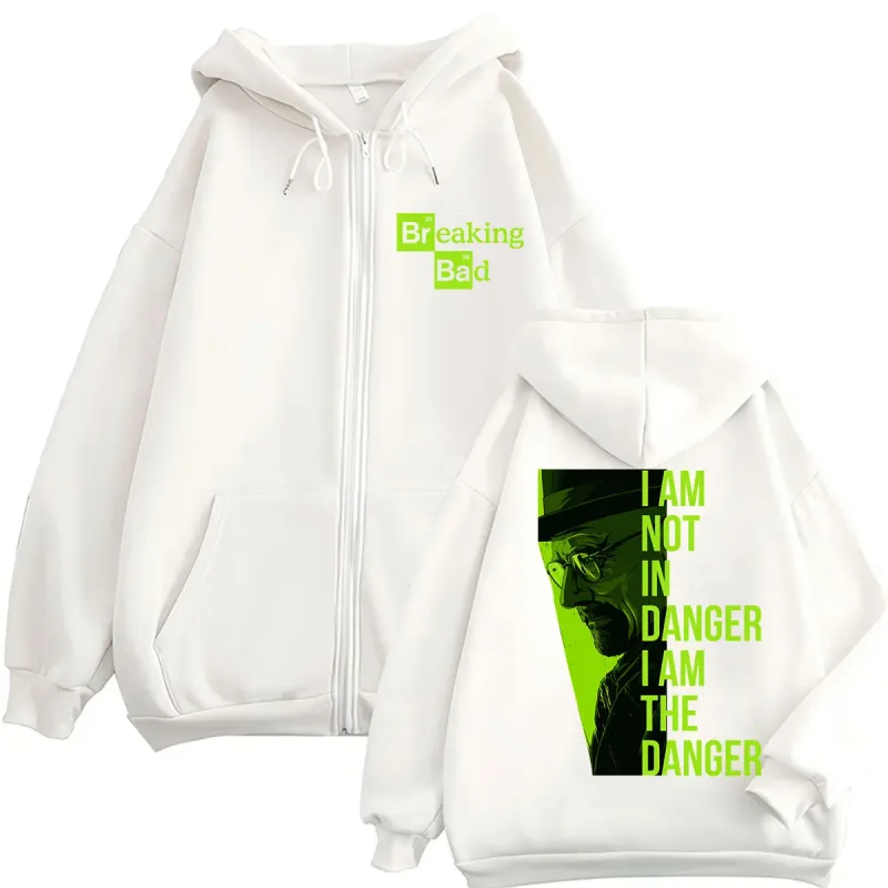 TV Series Breaking Bad Heisenberg Zip Up Hoodies I Am Not Danger I Am The Danger Men Women Tracksuit Loose Autumn Casual Coats — image 13