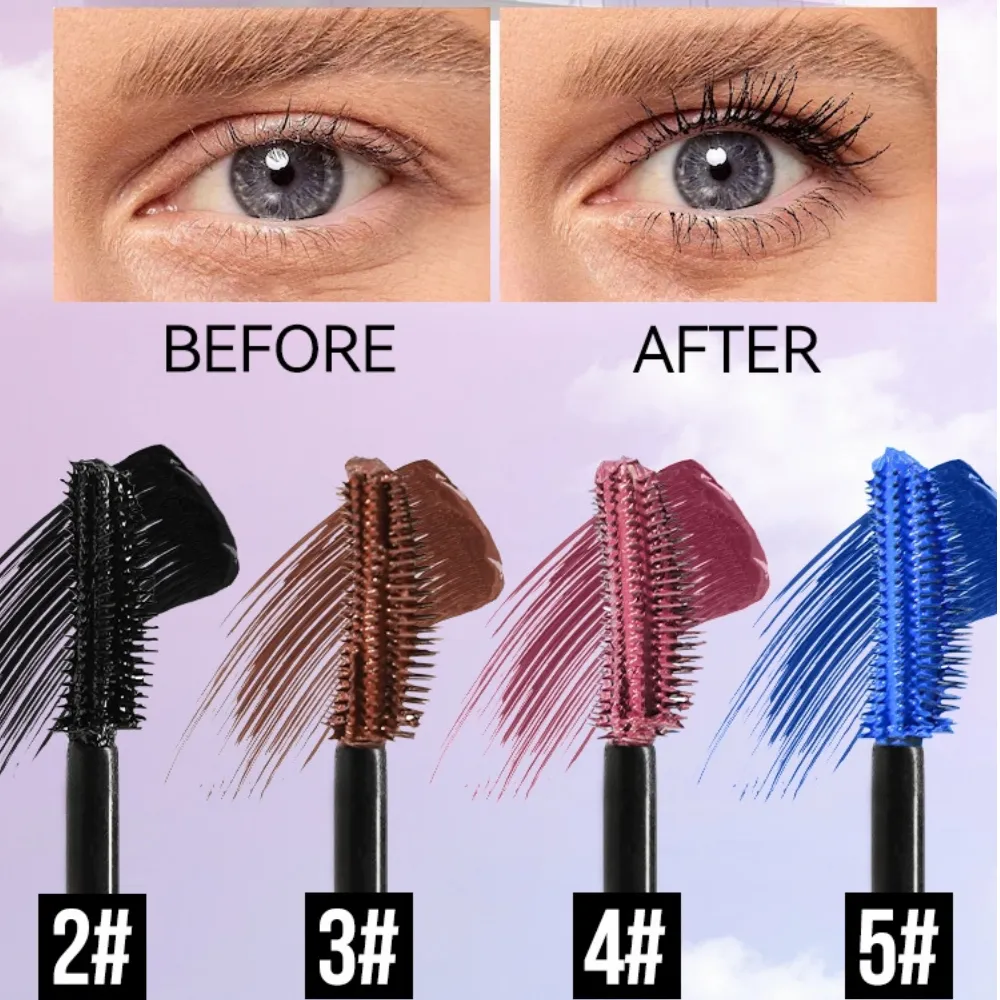 Bunte Wimperntusche, dicke Locken, wasserfest, natürliche Wimpern, verlängert, langanhaltend, schnell trocknend, blau, braun, schwarz, Wimperntusche, Augen-Make-up — image 6