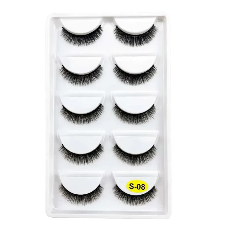 5 paires S03 aspect naturel 3D vison faux cils outils de maquillage Style moelleux eau vison fourrure faux cils pour le maquillage des yeux — image 8