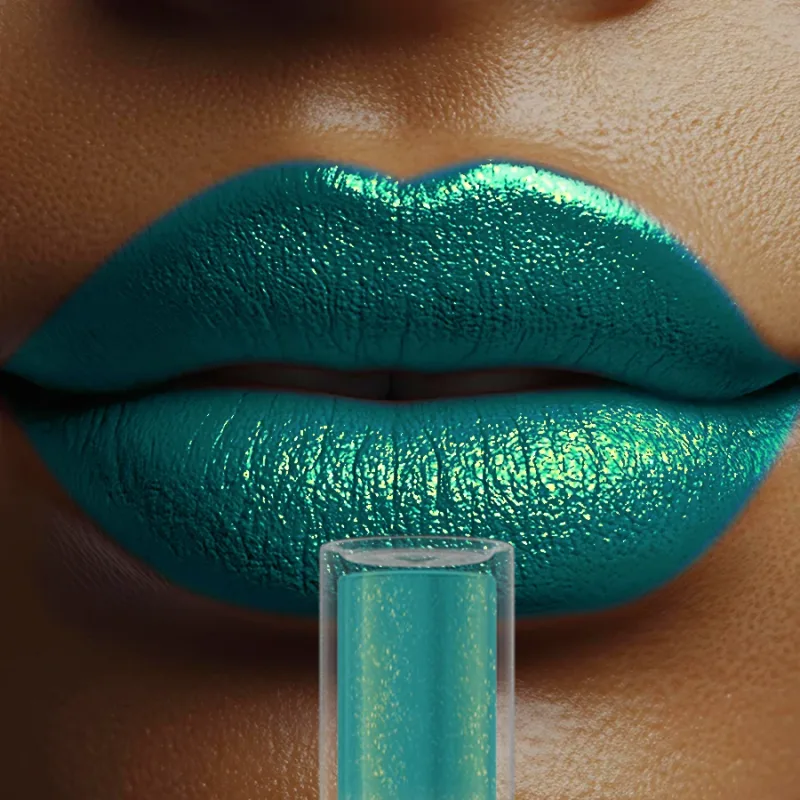 1 STÜCK Grüne Farbe Metallic Lip Glaze Glitzer Flüssiger Lippenstift Hochpigmentierte Lippentönung für Lippen- oder Augen-Make-up Glanz Funkelnde Geschenke — image 5