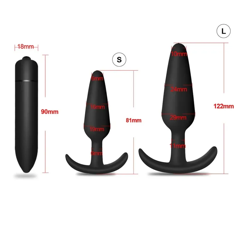 4 adet acemi silikon Butt Plug Anal Plug erkekler için prostat masaj aleti eşcinsel Mini Anal kurşun vibratör seks oyuncak erkekler kadınlar için